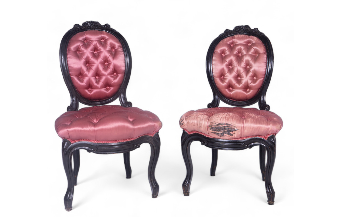 Paire de fauteuils Barocco roses