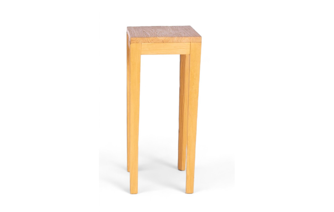 Mesa de centro alta cuadrada de madera