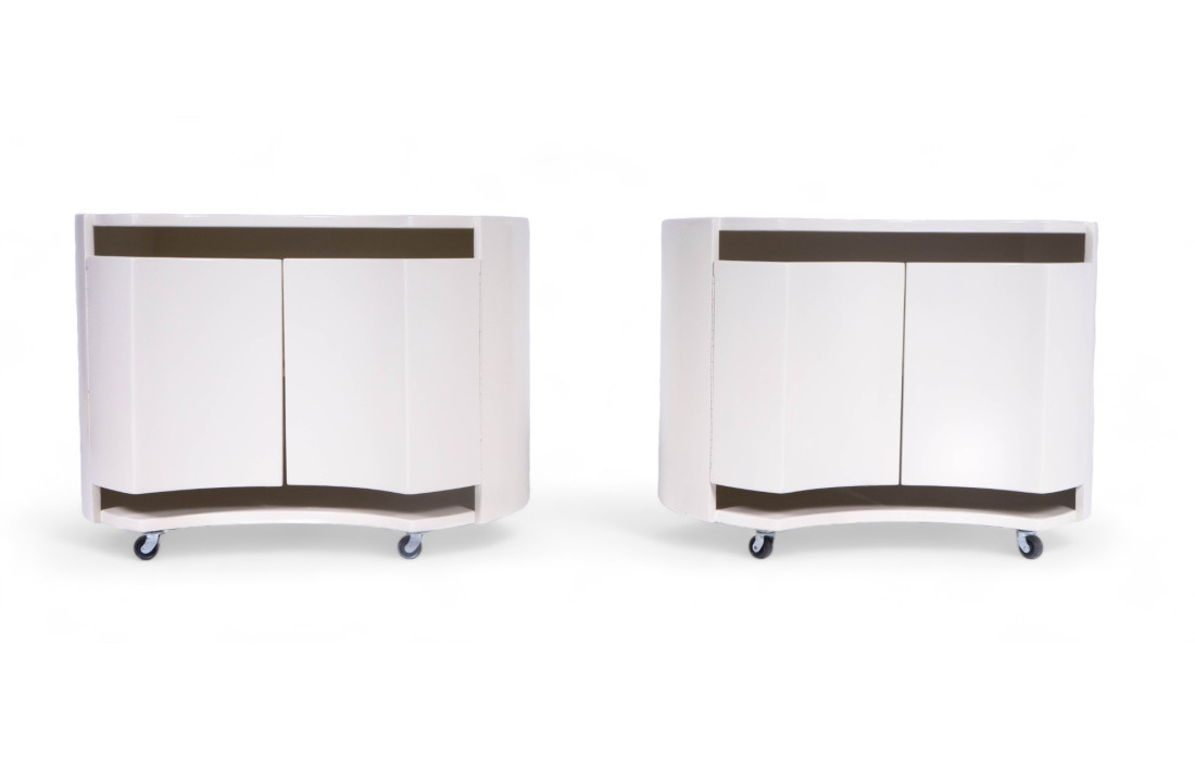 Pair of cream colored Gavina bedside tables
