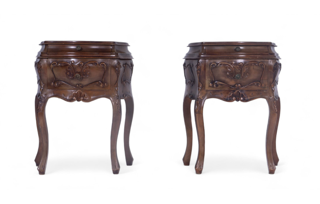 Pair of Venetian style bedside tables