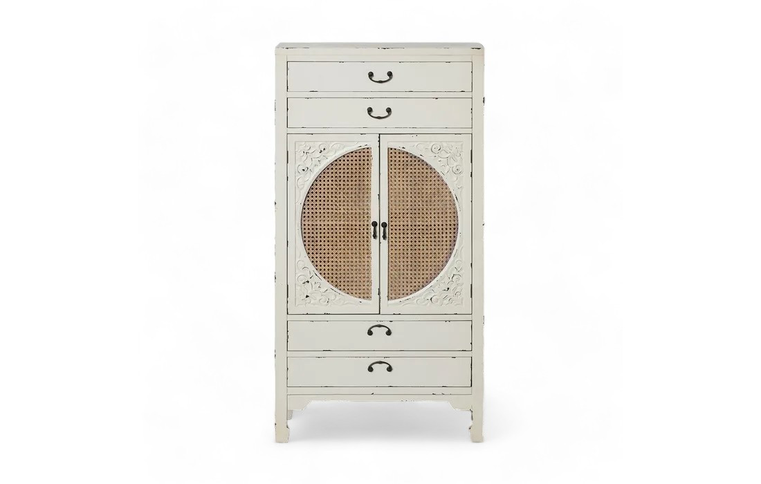 White Shabby cabinet in fir wood