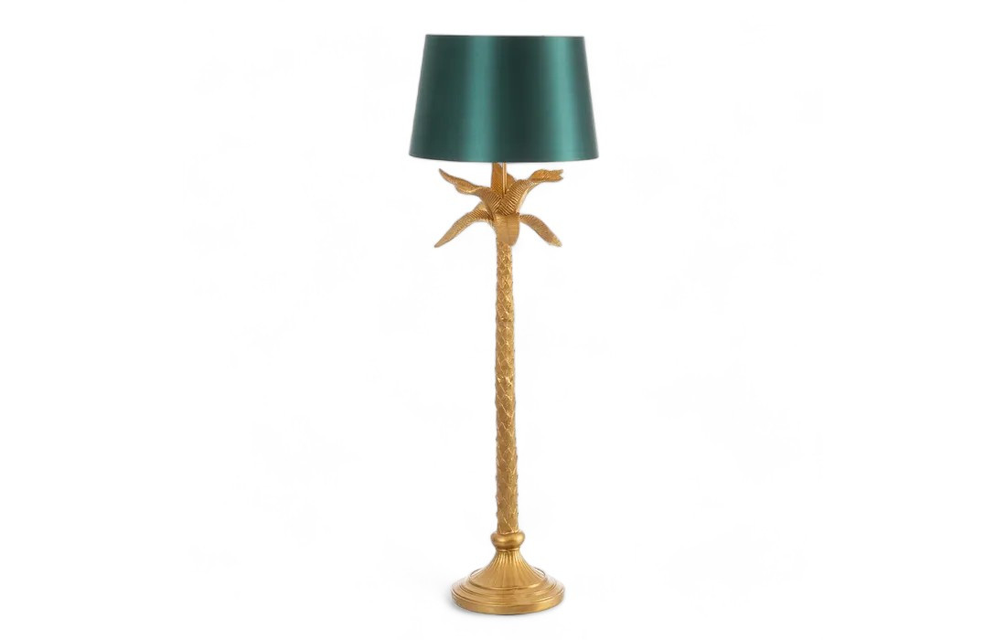 Gold and green floor lamp