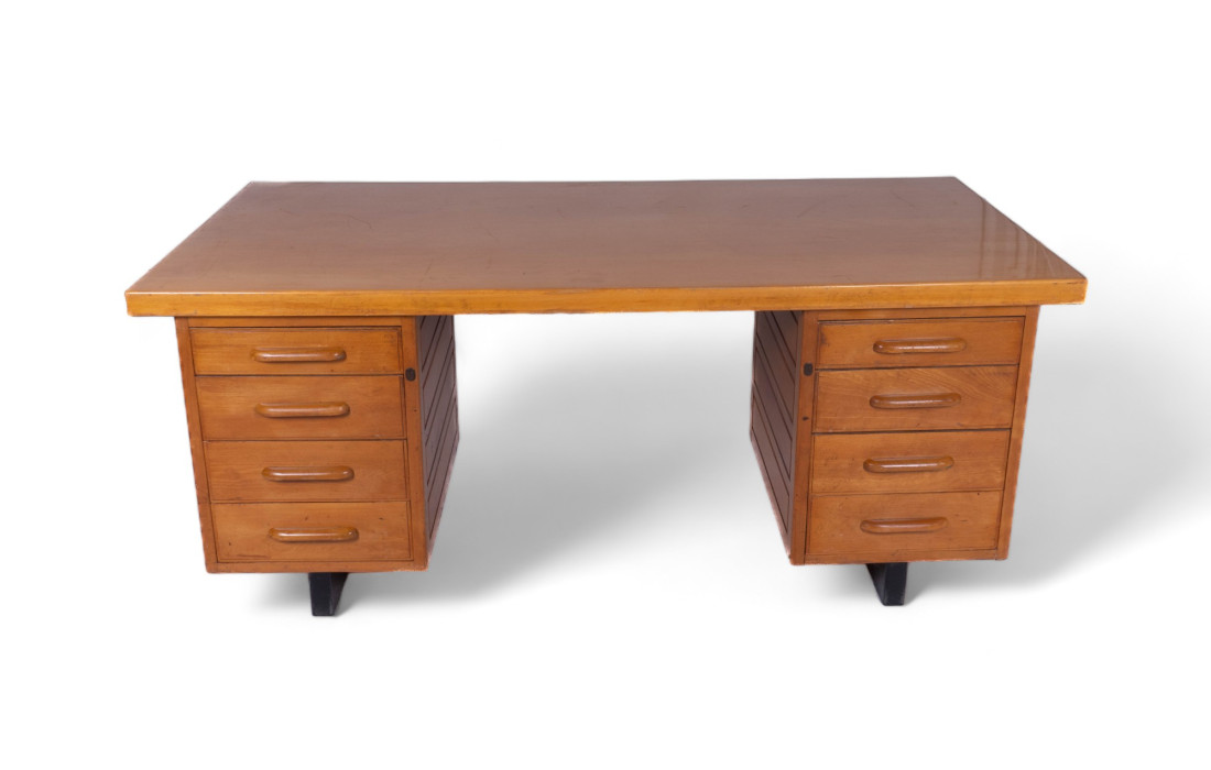 Wooden desk with eight drawers by Anonima Castelli, 1950s.