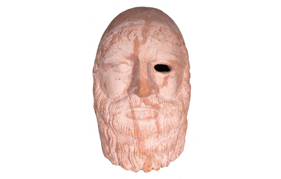 Terrakotta-Maske mit gealtertem Effekt