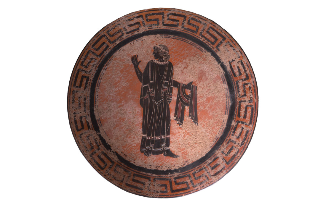 Ancient Greek plate with aged effect