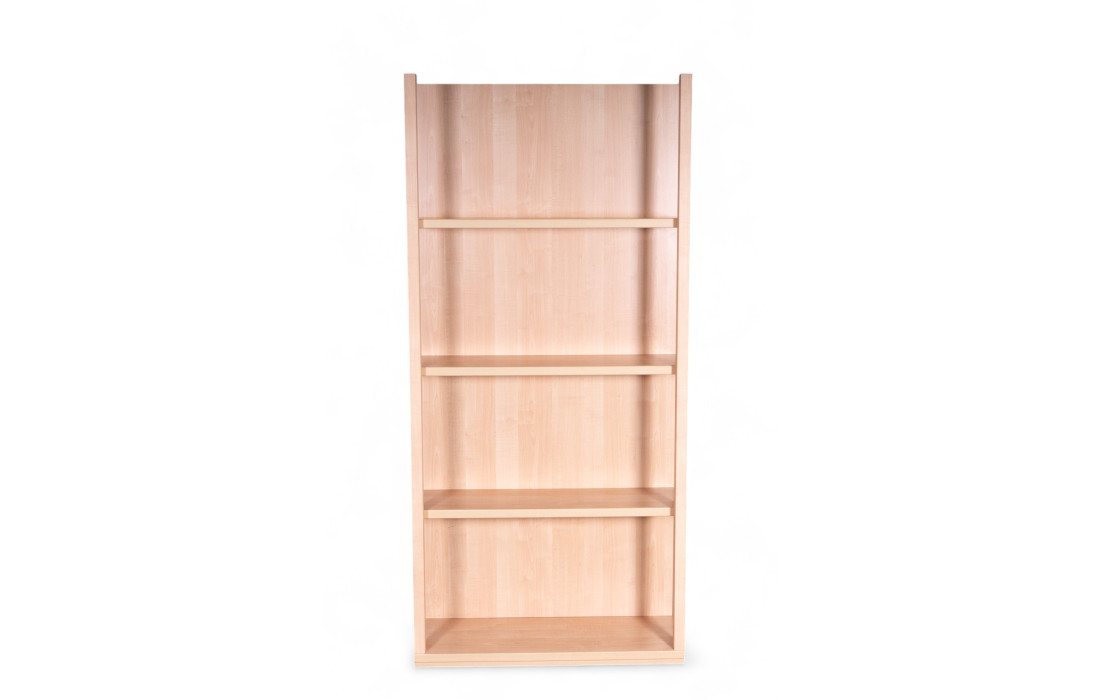 Scratch-proof bookcase in maple wood color with 4 shelves