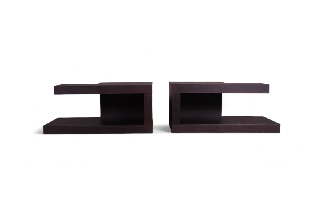Coffee tables/bedside tables in black lacquered oak