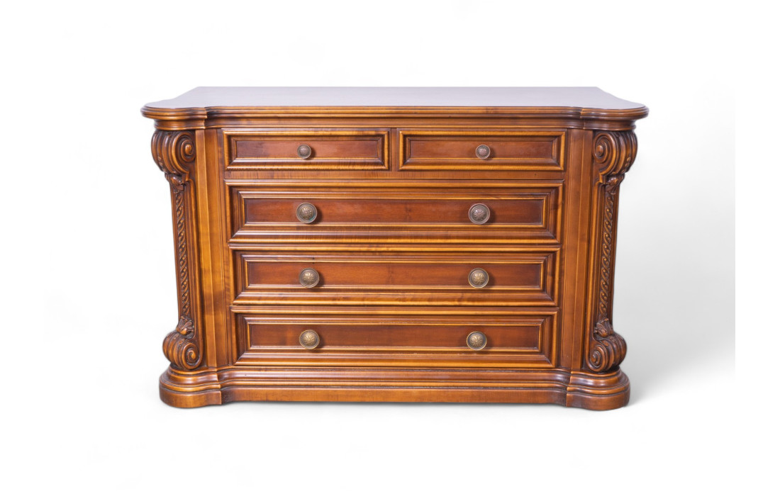 Roncoroni carved walnut chest of drawers