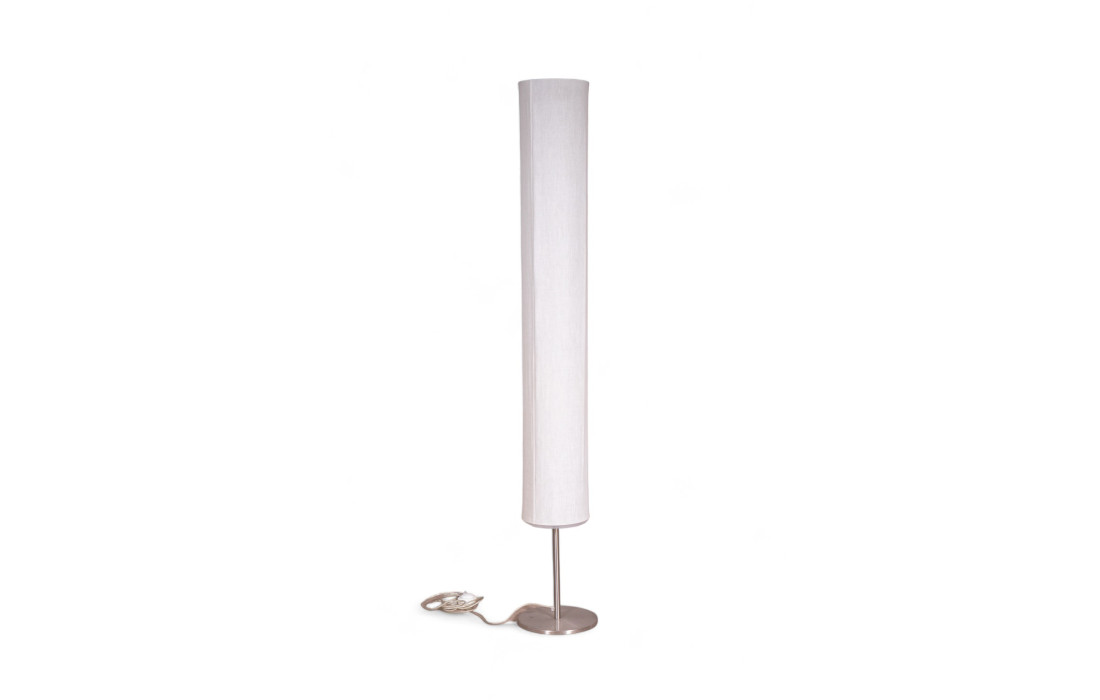 Floor lamp with base in stainless steel