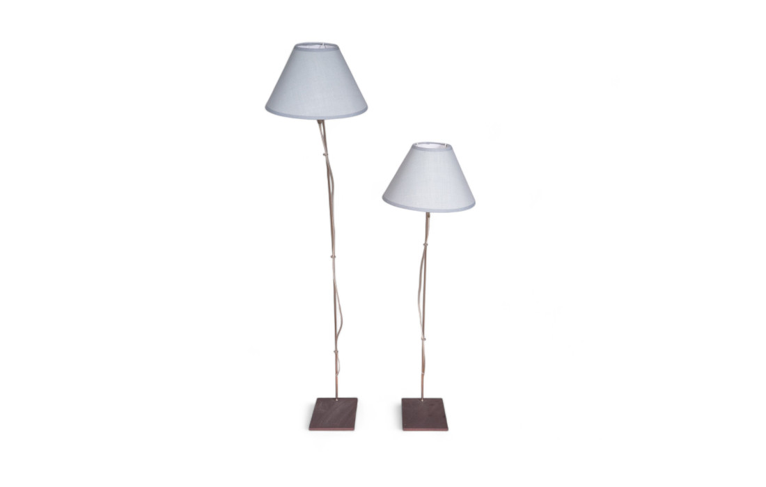 Set 2 lampade da tavolo base metallo nero