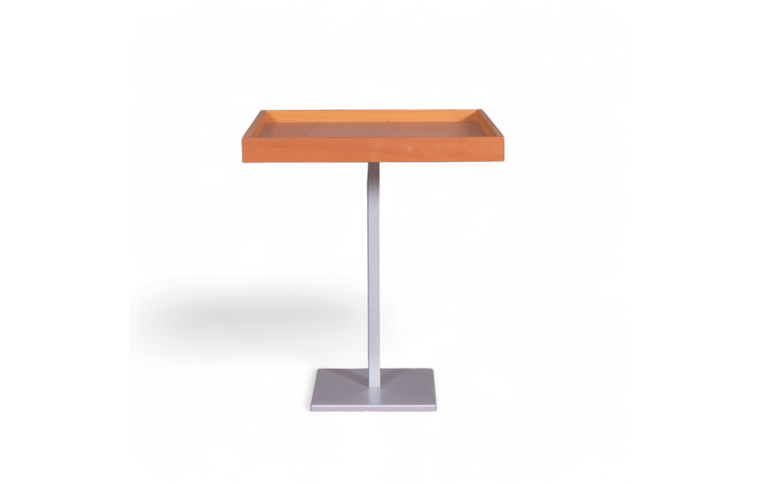 Tavolino quadrato design in legno di ciliegio sbiancato