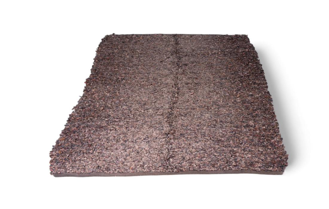 Rug made with leather and leather