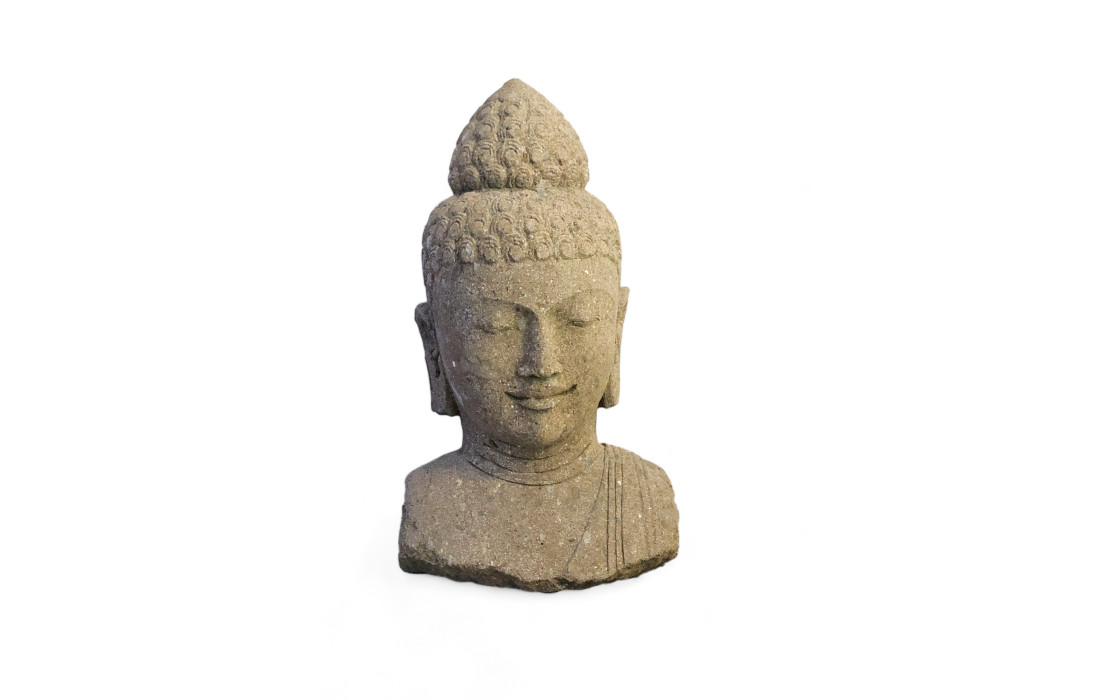 Tête de Bouddha en pierre naturelle