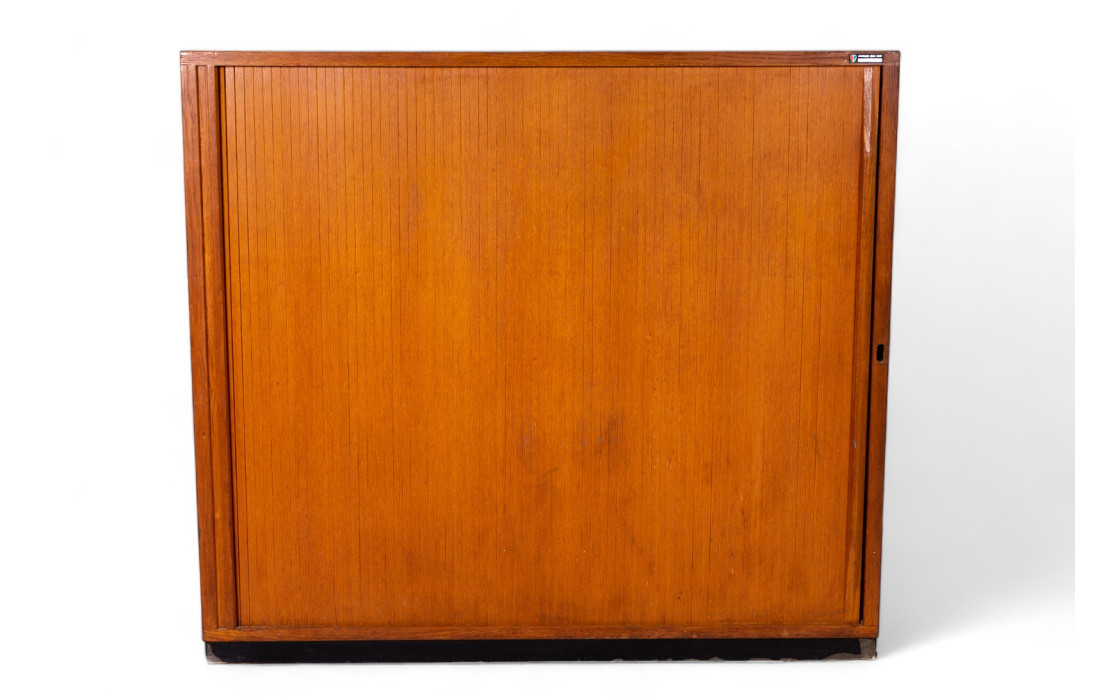 Light wood shutter cabinet, 4 drawers