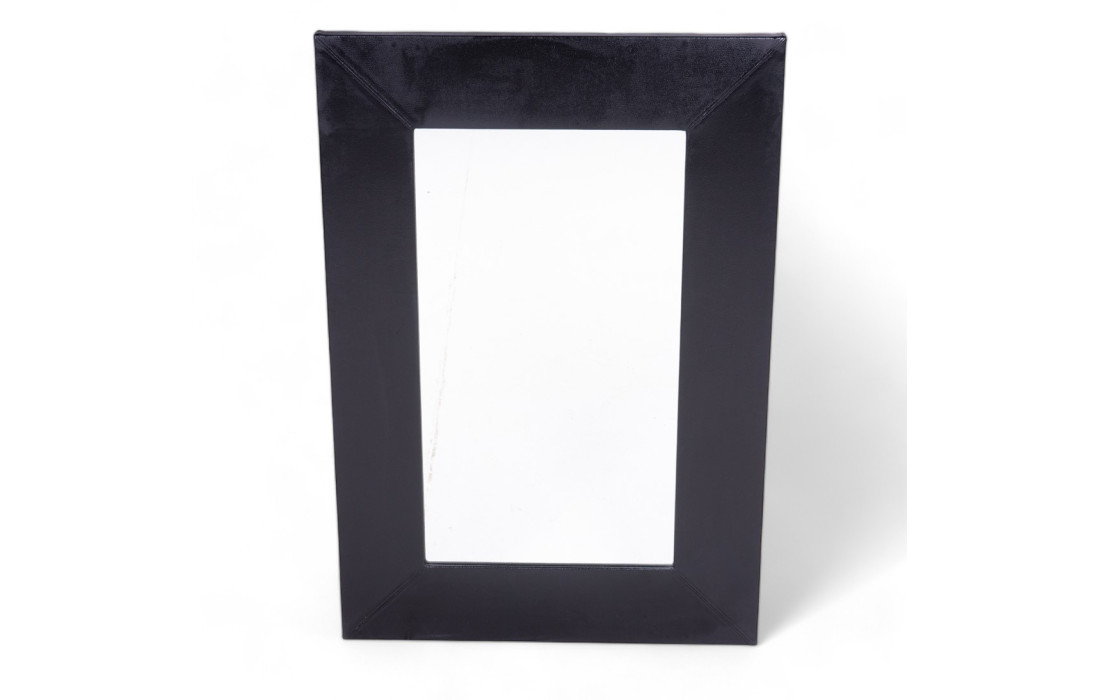 Mirror framed in black leather