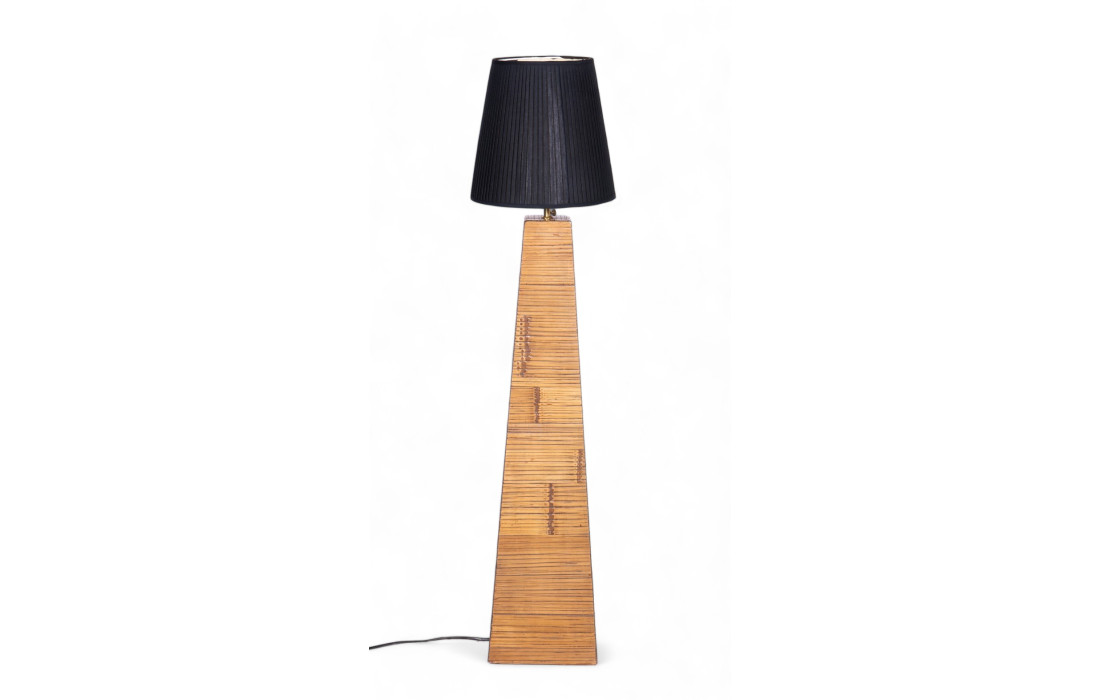 Floor lamp finished in bamboo